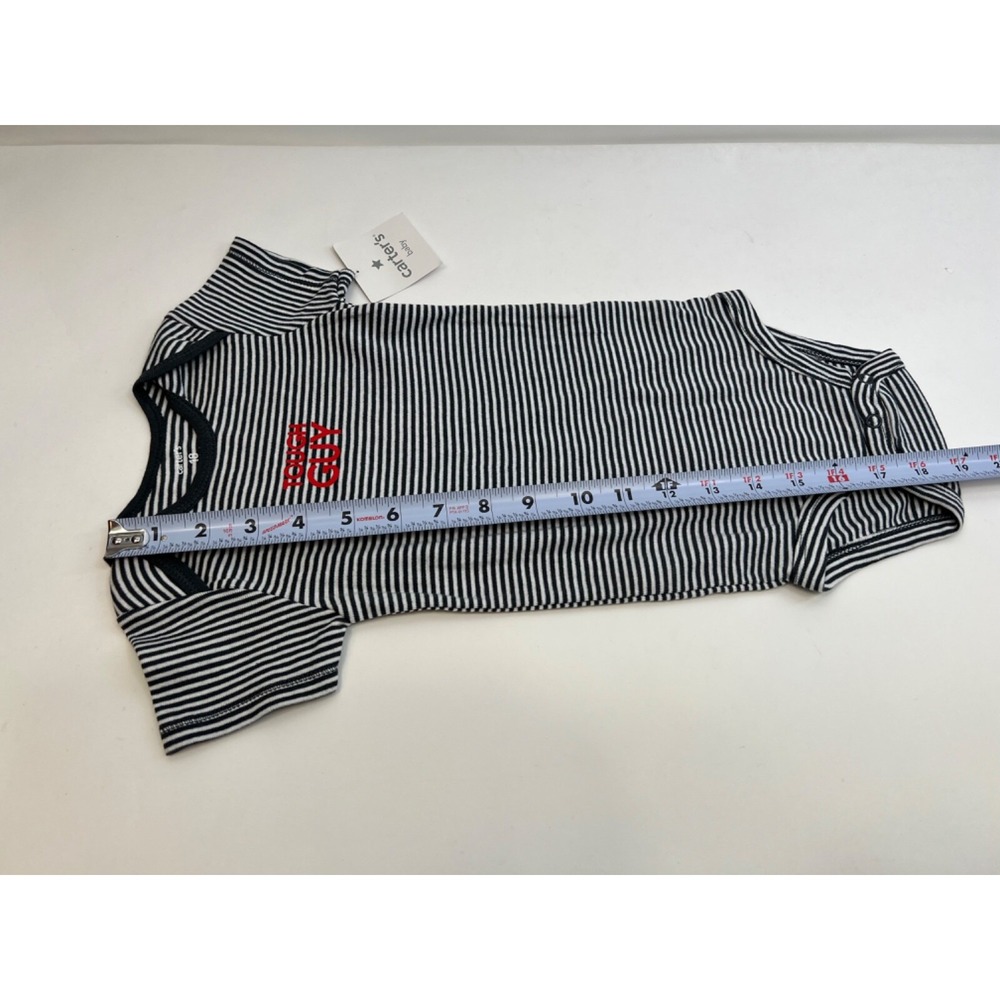 NWT Carter's Tough Guy Baby‎ Boy One piece Gray/White Stripe Size 18 Months - Picture 4 of 7